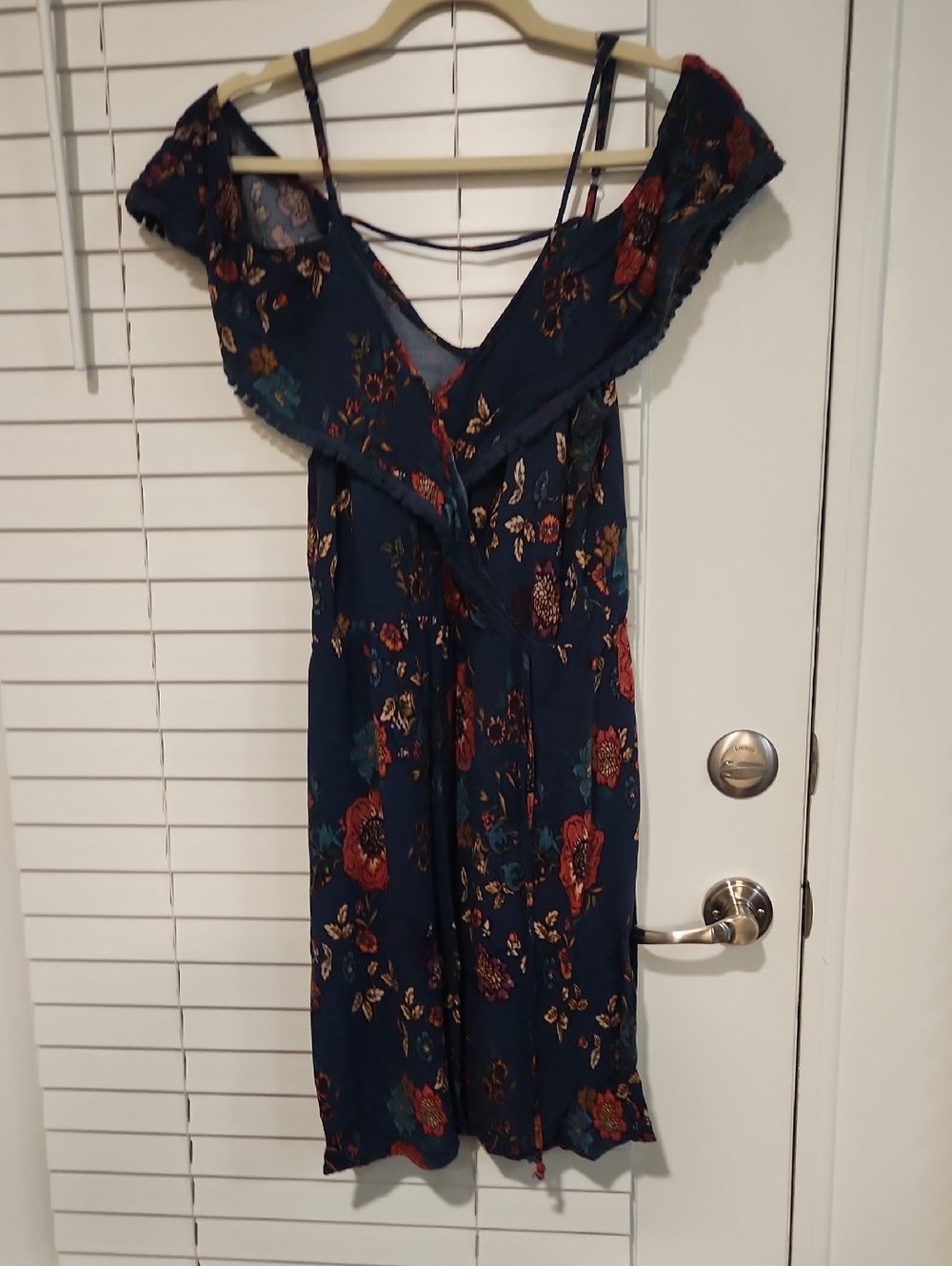 Xhilaration Navy Floral One-Shoulder Sundress
